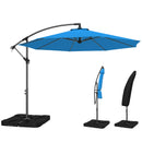 Outsunny 3(m) Banana Parasol Cantilever Umbrella Garden W/ Base Weights