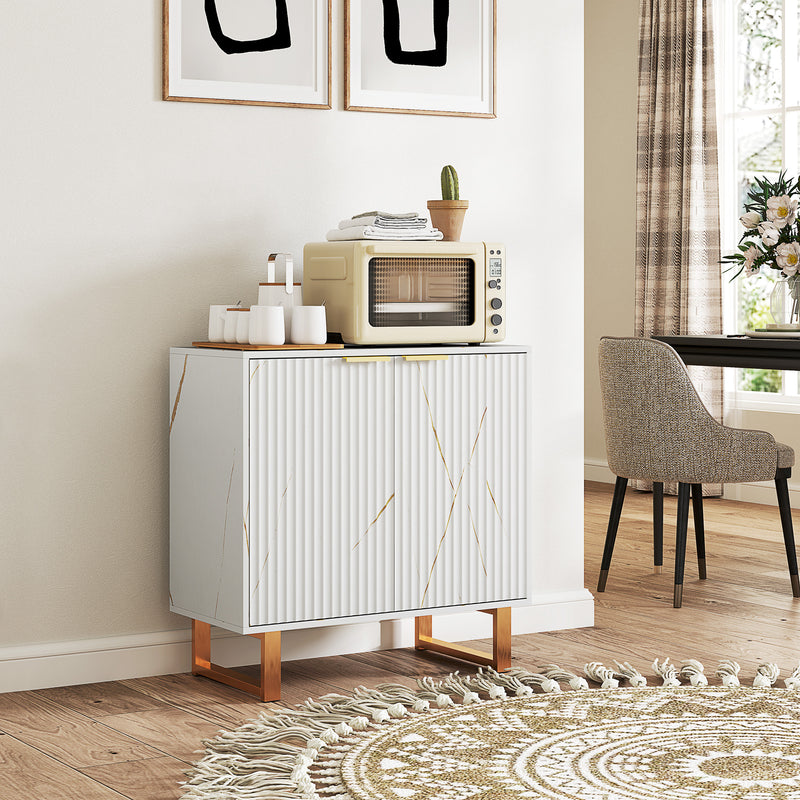 HOMCOM Sideboard, Buffet Cabinet with 2 Doors and Adjustable Shelves
