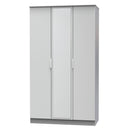 Paris Ready Assembled Wardrobe with Triple Mirror  - Uniform Matt & Dusk Grey