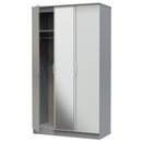 Paris Ready Assembled Wardrobe with Triple Mirror  - Uniform Matt & Dusk Grey
