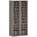 HOMCOM Set of 2 CD Storage Units with Adjustable Shelves, Distressed Grey