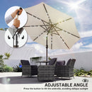 Outsunny 2.6 m Garden Parasol Umbrella with Light, Outdoor Patio Umbrella