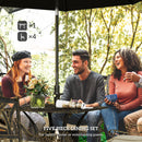 Outsunny 5 Pieces Cast Aluminium Garden Dining Set With Parasol Hole, Bronze