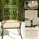 Outsunny 5 Pieces Cast Aluminium Garden Dining Set With Parasol Hole, Bronze