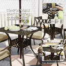 Outsunny 5 Pieces Cast Aluminium Garden Dining Set With Parasol Hole, Bronze