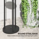 Outsunny 3-Light Solar Rattan Floor Lamp With Shelf, Auto On/Off, Grey