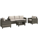 Outsunny 5 Seater Wicker Outdoor Furniture Set For Balcony