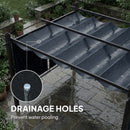 Outsunny Garden Pergola with Retractable Roof Canopy, Dark Grey