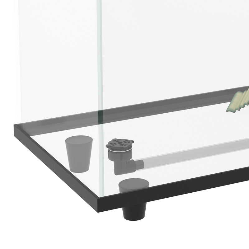 PawHut Turtle Tank 28L Glass Turtle Aquarium w/ Easy Drainage, 45 x 25 x 29cm