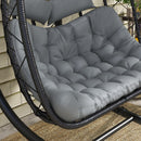 Outsunny PE Hanging Swing Chair w/ Thick Cushion, Patio Hanging Chair, Black