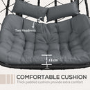 Outsunny PE Hanging Swing Chair w/ Thick Cushion, Patio Hanging Chair, Black