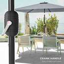 Outsunny Garden Parasol, Outdoor Umbrella With Tilt Function, Light Grey