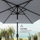 Outsunny Garden Parasol, Outdoor Umbrella With Tilt Function, Light Grey