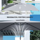 Outsunny Garden Parasol, Outdoor Umbrella With Tilt Function, Light Grey
