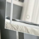 HOMCOM Mirrored Jewellery Cabinet W/ LED Light Lockable Jewellery Armoire Grey