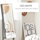 HOMCOM Mirrored Jewellery Cabinet W/ LED Light Lockable Jewellery Armoire Grey