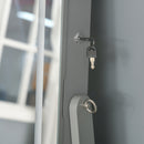 HOMCOM Mirrored Jewellery Cabinet W/ LED Light Lockable Jewellery Armoire Grey