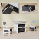AIYAPLAY Kids Table And Chair Set With 6 Removable Drawers, Light Grey
