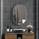 HOMCOM Oval Bathroom Mirror, Modern Wall Tempered Glass Mirror, 60 x 90cm