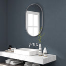 HOMCOM Oval Bathroom Mirror, Modern Wall Tempered Glass Mirror, 60 x 90cm