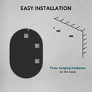 HOMCOM Oval Bathroom Mirror, Modern Wall Tempered Glass Mirror, 60 x 90cm