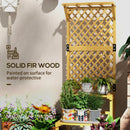 Outsunny Wooden Plant Stand with Trellis for Climbing Plants, Yellow