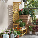 Outsunny Wooden Plant Stand with Trellis for Climbing Plants, Yellow