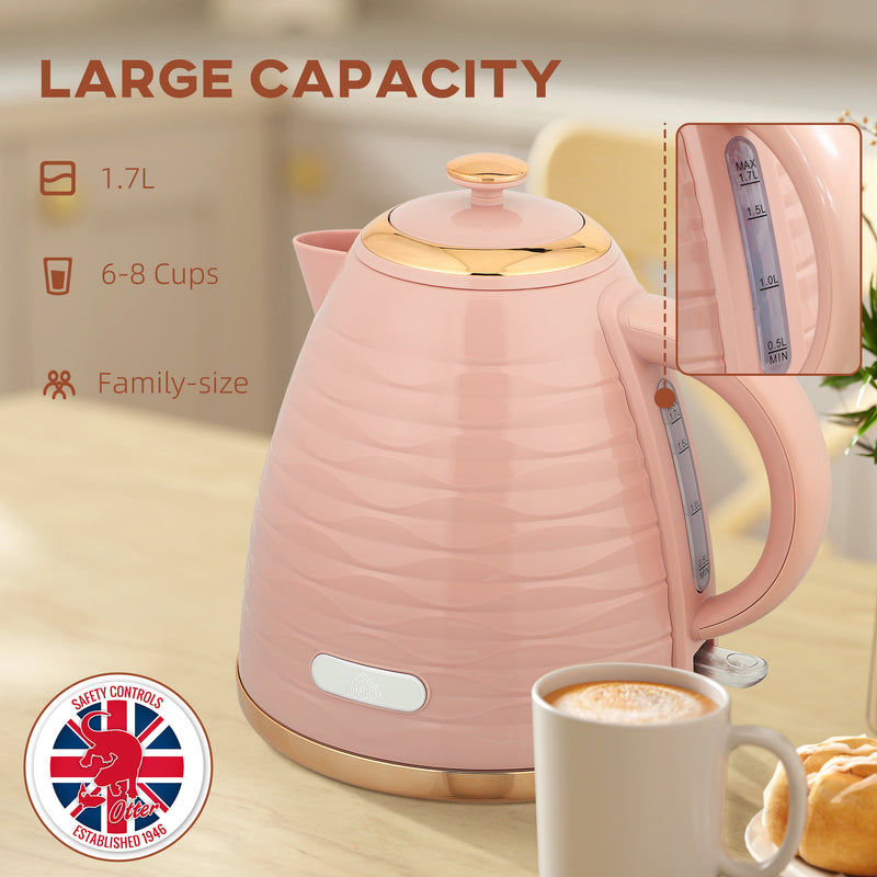 HOMCOM Electric Kettle, Fast Boil, 1.7L, 3kW, Swivel,