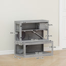 PawHut 3 Tier Wooden Hamster Cage With Hut, Wheel, Ramps, 80 X 50 X 84 Cm