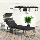 Outsunny Folding Sun Loungers Set Of 2, Sun Bed With Canopy, Black