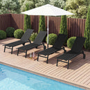 Patio Recliner Chaise Lounge Chair with Wheels and 6-Level Adjustable Backrest