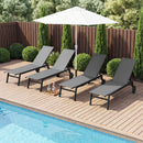 Patio Recliner Chaise Lounge Chair with Wheels and 6-Level Adjustable Backrest