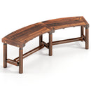 Solid Wood Curved Loveseat Bench