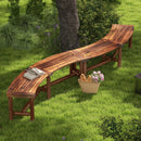 Solid Wood Curved Loveseat Bench