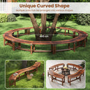 Solid Wood Curved Loveseat Bench