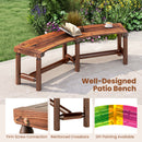 Solid Wood Curved Loveseat Bench