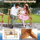 Patio Acacia Wood Bench Wooden 2-Person Outside Chair