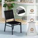 Patio Armless Chair with Breathable Seat and Backrest-1 Piece
