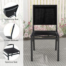Patio Armless Chair with Breathable Seat and Backrest-1 Piece