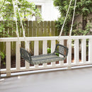 Rattan Patio Swing Bench with Hanging Ropes