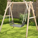 Rattan Patio Swing Bench with Hanging Ropes
