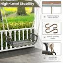 Rattan Patio Swing Bench with Hanging Ropes