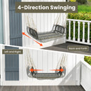 Rattan Patio Swing Bench with Hanging Ropes