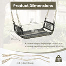 Rattan Patio Swing Bench with Hanging Ropes