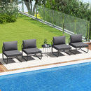 Patio Chairs Set Of 2 With Removable Cushions And Adjustable Foot Pads-Grey