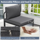 Patio Chairs Set Of 2 With Removable Cushions And Adjustable Foot Pads-Grey
