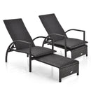 Patio Chaise Lounge with 5-Level Adjustable Backrest