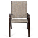 2 Piece Patio Outdoor Camping Chairs Set with Breathable Fabric-Grey