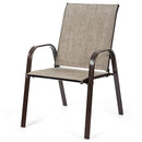 2 Piece Patio Outdoor Camping Chairs Set with Breathable Fabric-Grey
