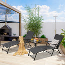 Set of 2 Patio Foldable Chaise Lounge Reclining Chairs with Adjustable Backrest